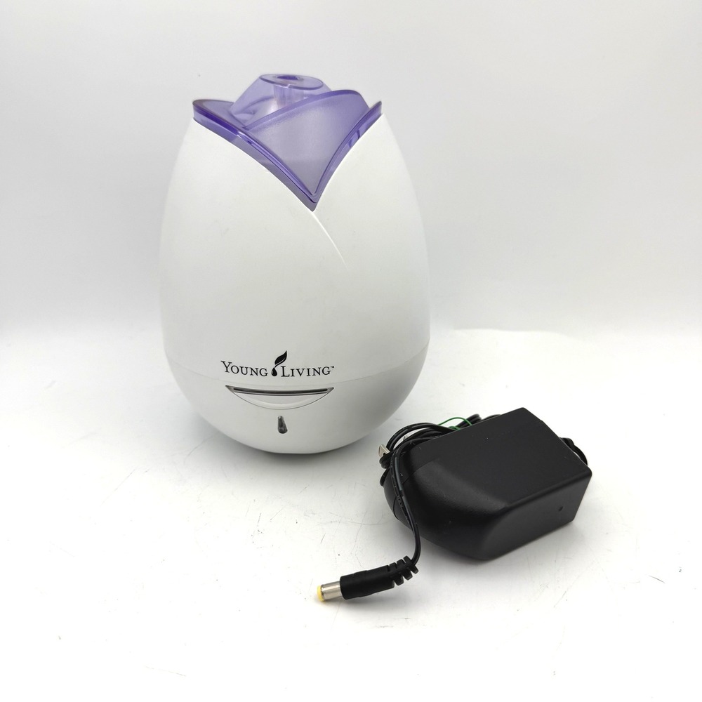 Young Living Iris Ultrasonic Diffuser White Purple Floral Design
